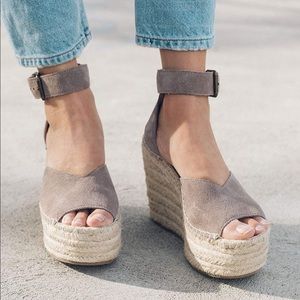 New Soludos Positano Platform Wedge in Ash Size 7.5